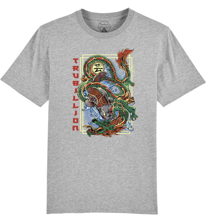 Koi Fish vs Dragon T shirt