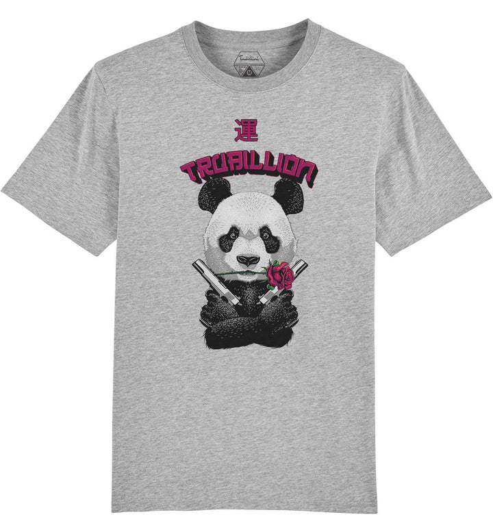 Panda With Guns And Rose (Luck) T Shirt