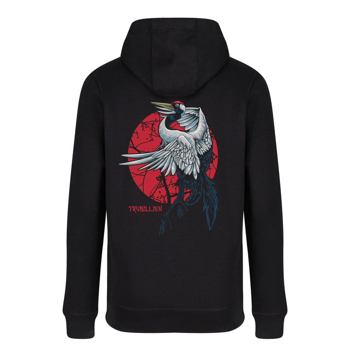 Crane Bird With Sun Zip Up Hoodie