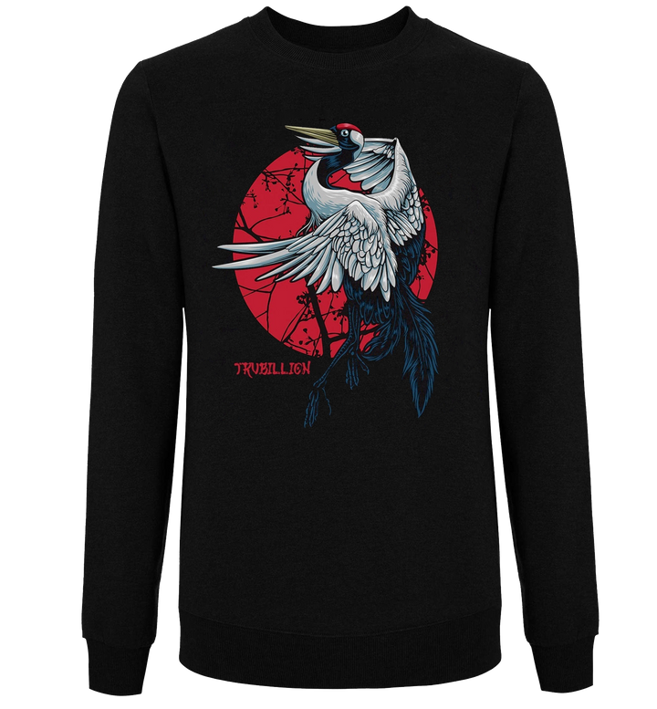 Crane Bird With Sun Sweatshirt | Printed Sweatshirts