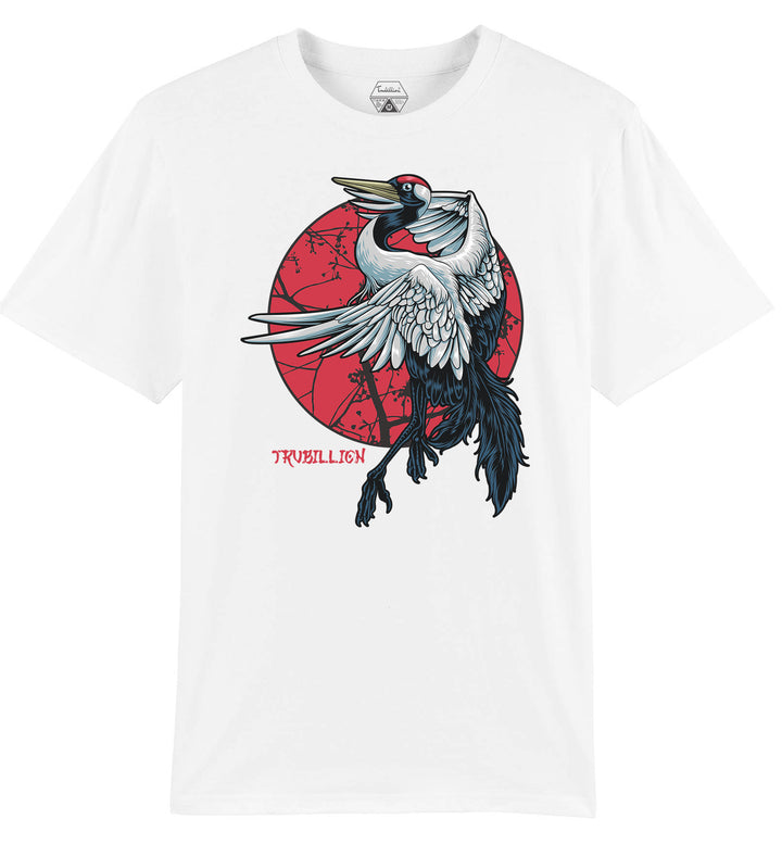 Crane Bird with Sun T Shirt