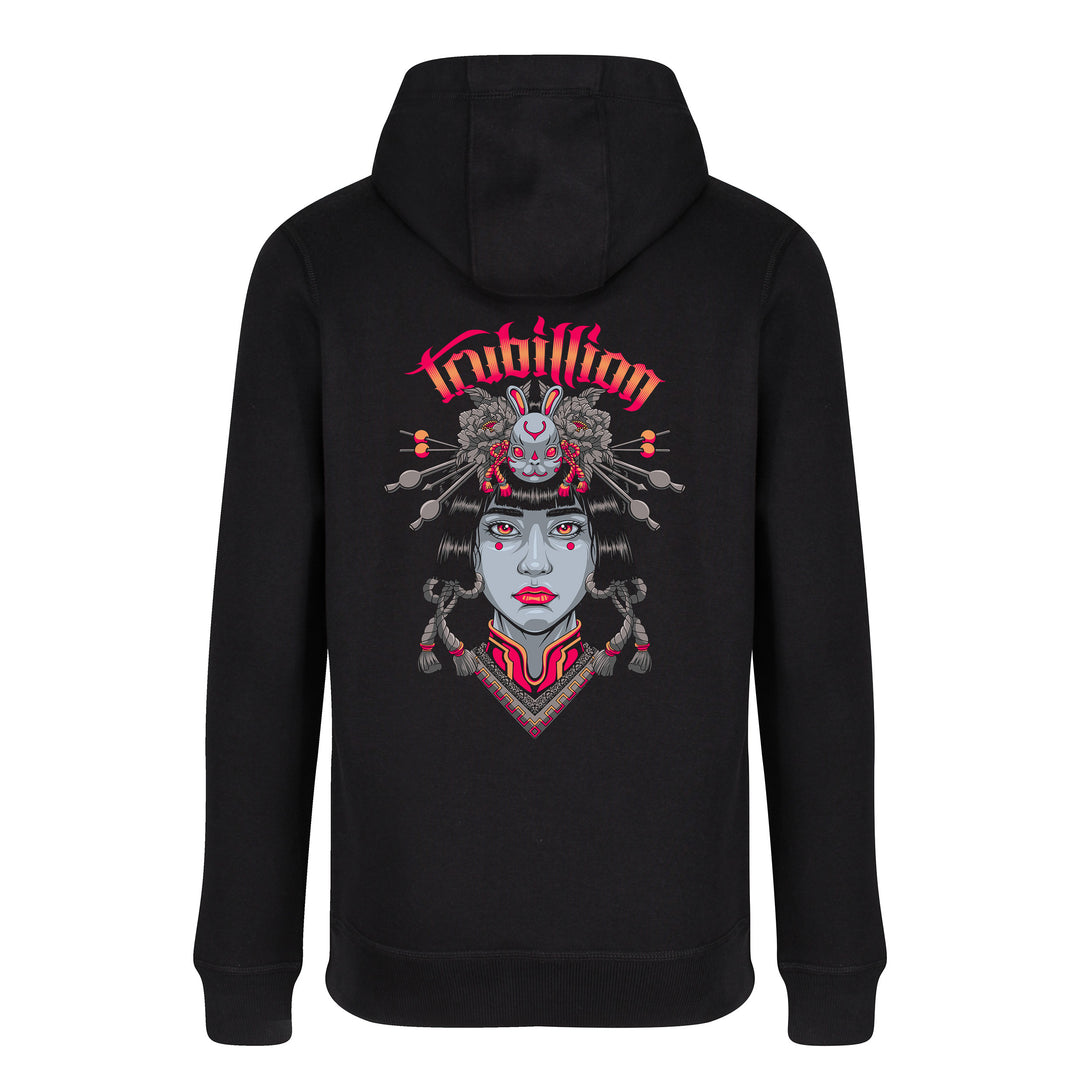 Geisha With Rabbit Mask Zip up Hoodie