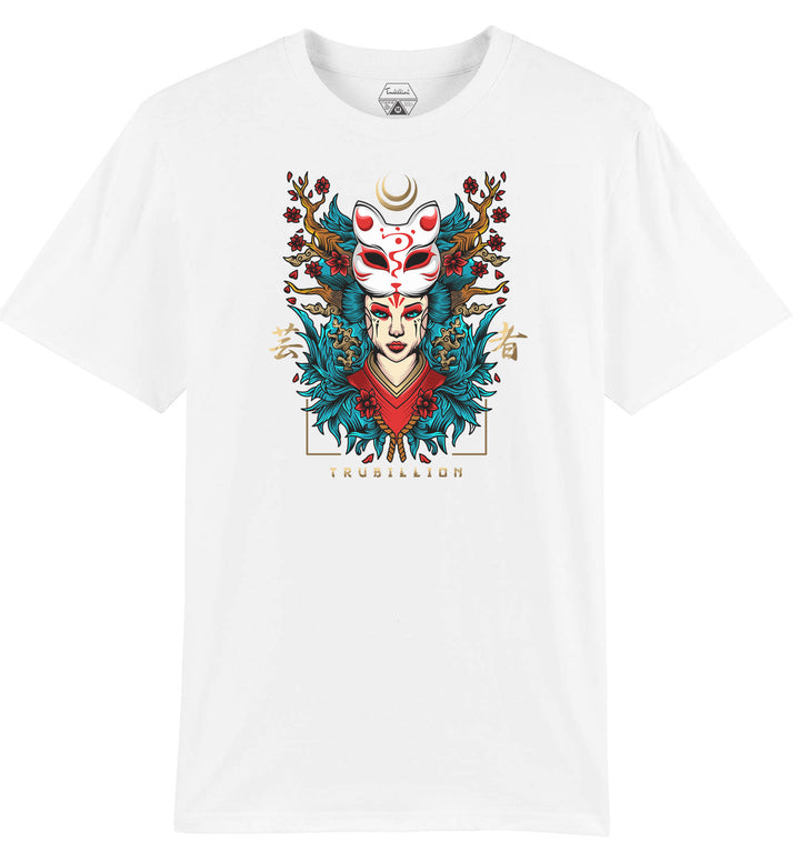 Geisha with Neko Cat Mask T Shirt