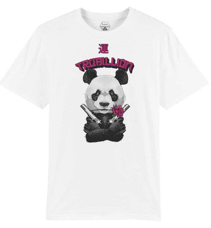 Panda With Guns And Rose (Luck) T Shirt