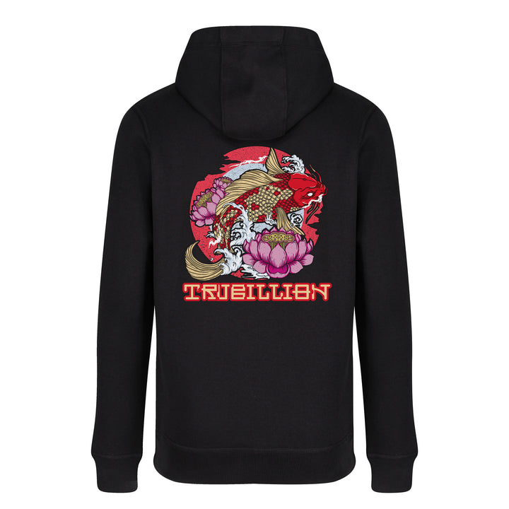 Koi Fish And Lotus Zip up Hoodie