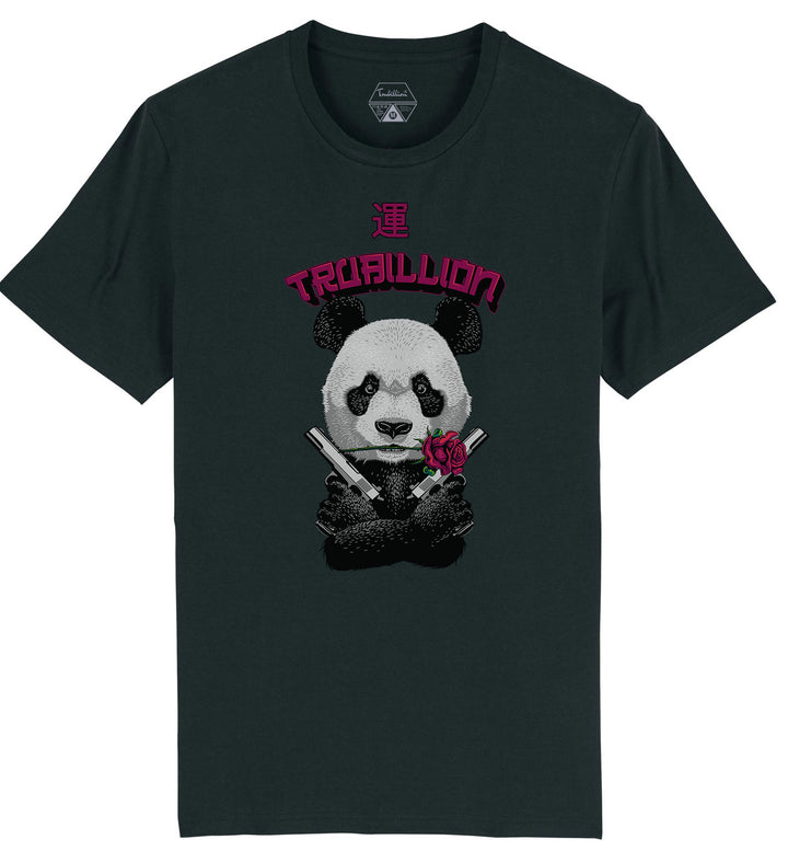 Panda With Guns And Rose (Luck) T Shirt