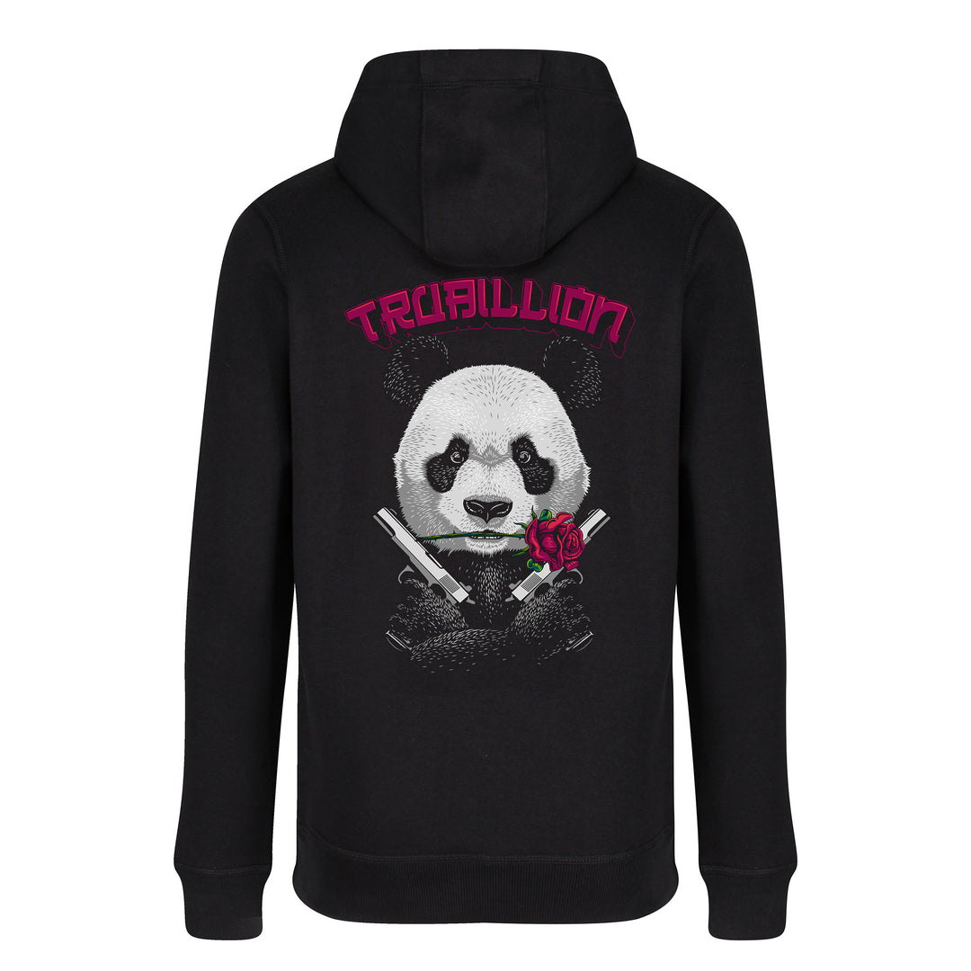 Panda With Guns And Rose Zip up Hoodie